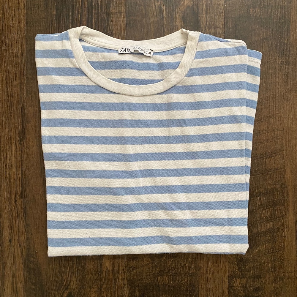 ZARA Blue & White Stripped T-shirt